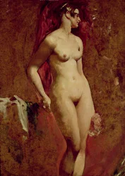 Mujer desnuda de pie